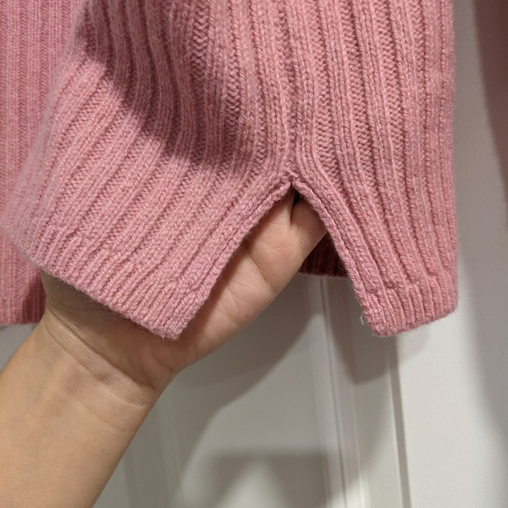 Madewell Pink (Re)sourced Cashmere & Wool Ribbed Mockneck Pullover Sweater XS - Picture 7 of 11